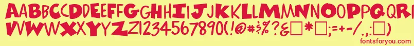 ComicsRegular Font – Red Fonts on Yellow Background