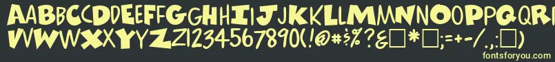 ComicsRegular Font – Yellow Fonts on Black Background