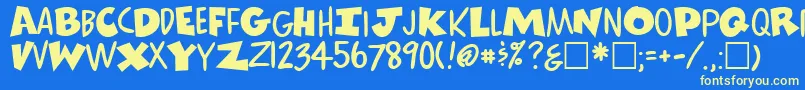 ComicsRegular Font – Yellow Fonts on Blue Background