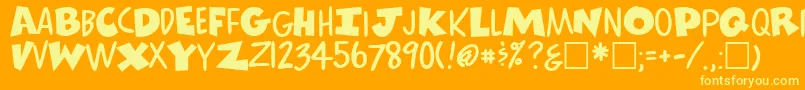 ComicsRegular Font – Yellow Fonts on Orange Background