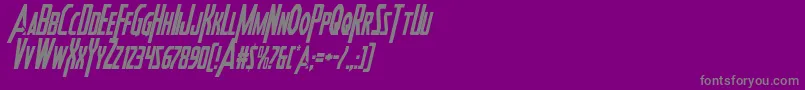 フォントHeroesassemblecondital – 紫の背景に灰色の文字