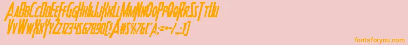 Heroesassemblecondital Font – Orange Fonts on Pink Background