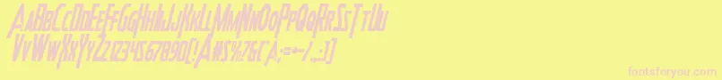 Heroesassemblecondital Font – Pink Fonts on Yellow Background