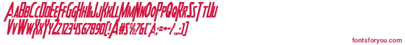 フォントHeroesassemblecondital – 白い背景に赤い文字
