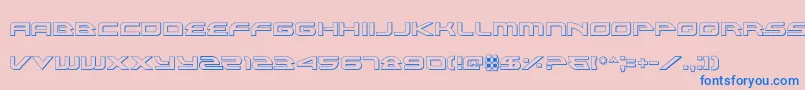 Alexis3D-Schriftart – Blaue Schriften auf rosa Hintergrund