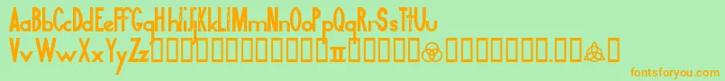 Zeppelin2 Font – Orange Fonts on Green Background