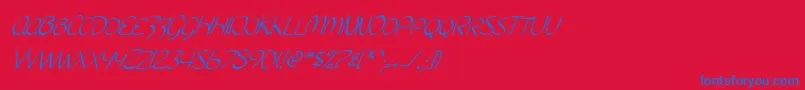 Шрифт SfBurlingtonScriptScItalic – синие шрифты на красном фоне