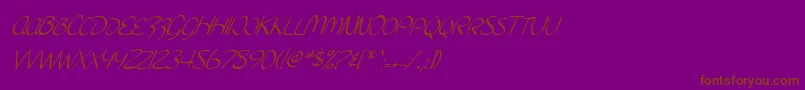 fuente SfBurlingtonScriptScItalic – Fuentes Marrones Sobre Fondo Morado