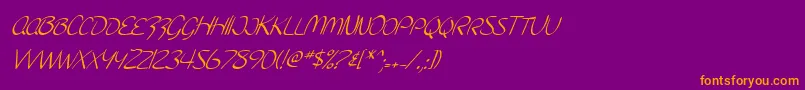 fuente SfBurlingtonScriptScItalic – Fuentes Naranjas Sobre Fondo Morado