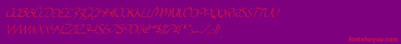 SfBurlingtonScriptScItalic Font – Red Fonts on Purple Background