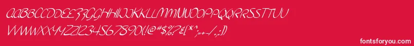 フォントSfBurlingtonScriptScItalic – 赤い背景に白い文字