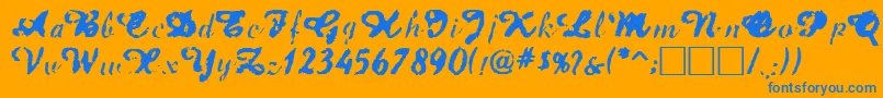 フォントJet – オレンジの背景に青い文字