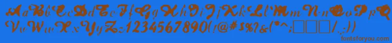 フォントJet – 茶色の文字が青い背景にあります。