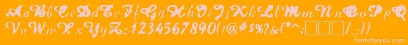 Jet Font – Pink Fonts on Orange Background