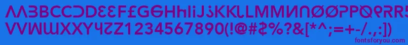 Hacka Font – Purple Fonts on Blue Background