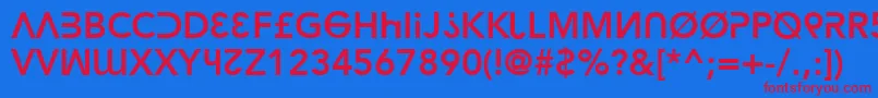 Hacka Font – Red Fonts on Blue Background