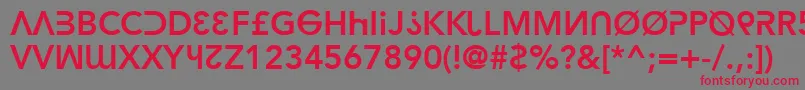 Hacka Font – Red Fonts on Gray Background