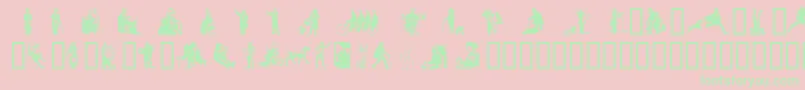 Whimsies Font – Green Fonts on Pink Background