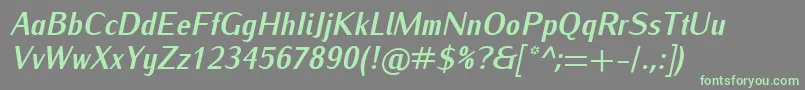 IwonacondBolditalic Font – Green Fonts on Gray Background