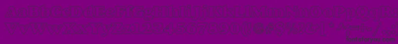 AlfredoHeavyHollow Font – Black Fonts on Purple Background
