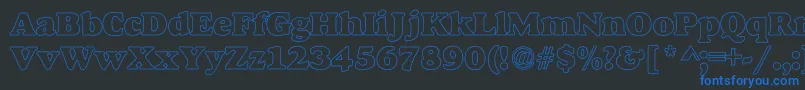 AlfredoHeavyHollow Font – Blue Fonts on Black Background