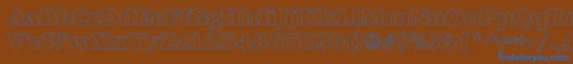 AlfredoHeavyHollow Font – Blue Fonts on Brown Background