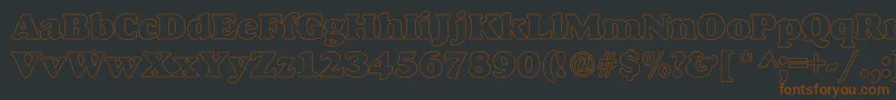 AlfredoHeavyHollow Font – Brown Fonts on Black Background