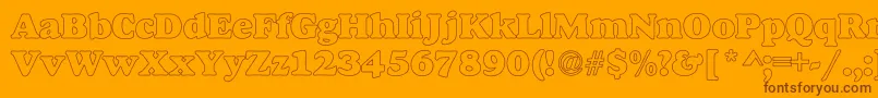 AlfredoHeavyHollow Font – Brown Fonts on Orange Background