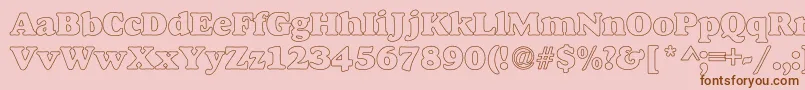 AlfredoHeavyHollow Font – Brown Fonts on Pink Background