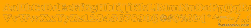 AlfredoHeavyHollow Font – Gray Fonts on Orange Background