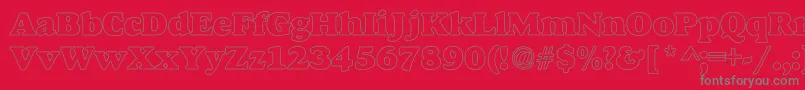AlfredoHeavyHollow Font – Gray Fonts on Red Background