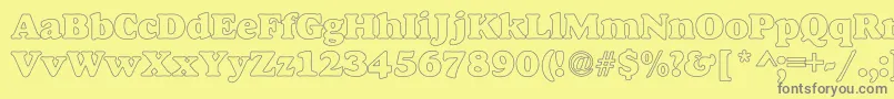 AlfredoHeavyHollow Font – Gray Fonts on Yellow Background