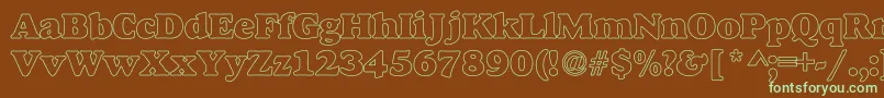 AlfredoHeavyHollow Font – Green Fonts on Brown Background