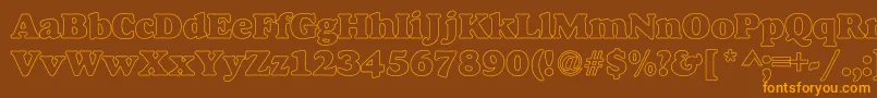 AlfredoHeavyHollow Font – Orange Fonts on Brown Background