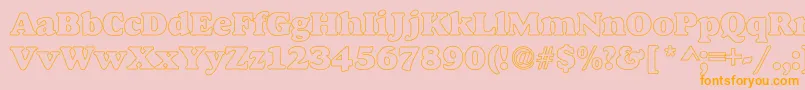 AlfredoHeavyHollow Font – Orange Fonts on Pink Background