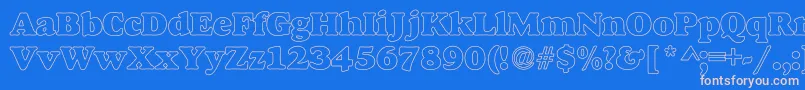 AlfredoHeavyHollow Font – Pink Fonts on Blue Background