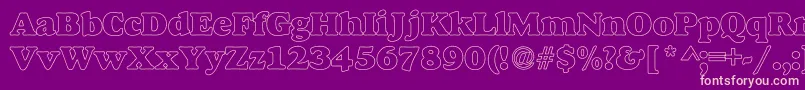 AlfredoHeavyHollow Font – Pink Fonts on Purple Background
