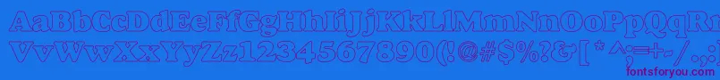 AlfredoHeavyHollow Font – Purple Fonts on Blue Background