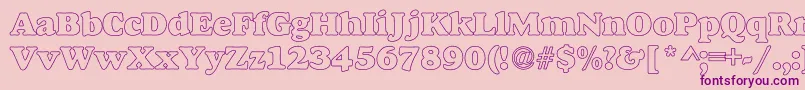 AlfredoHeavyHollow Font – Purple Fonts on Pink Background