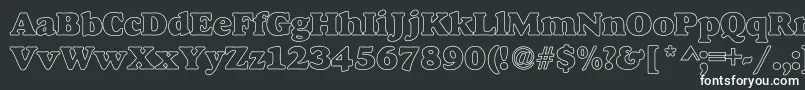 AlfredoHeavyHollow Font – White Fonts on Black Background
