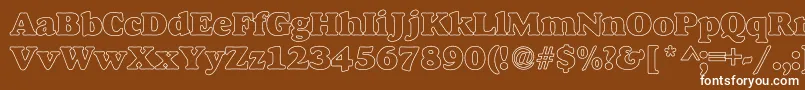 AlfredoHeavyHollow Font – White Fonts on Brown Background