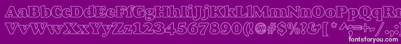 AlfredoHeavyHollow Font – White Fonts on Purple Background