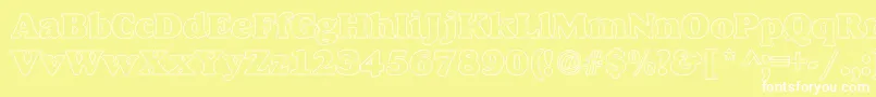 AlfredoHeavyHollow Font – White Fonts on Yellow Background