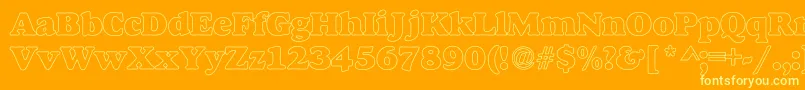 AlfredoHeavyHollow Font – Yellow Fonts on Orange Background