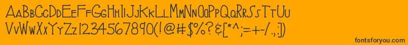 Kbbrainyskeleton Font – Black Fonts on Orange Background