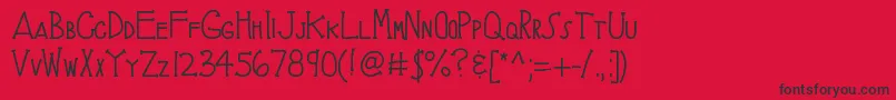 Kbbrainyskeleton Font – Black Fonts on Red Background