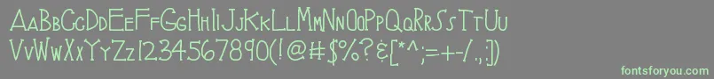 Kbbrainyskeleton Font – Green Fonts on Gray Background