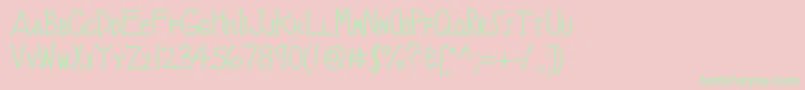 Kbbrainyskeleton Font – Green Fonts on Pink Background
