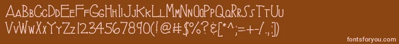Kbbrainyskeleton Font – Pink Fonts on Brown Background
