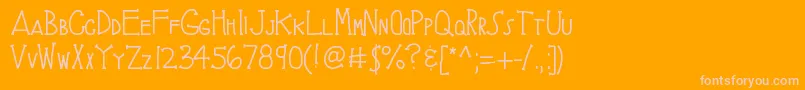 Kbbrainyskeleton Font – Pink Fonts on Orange Background